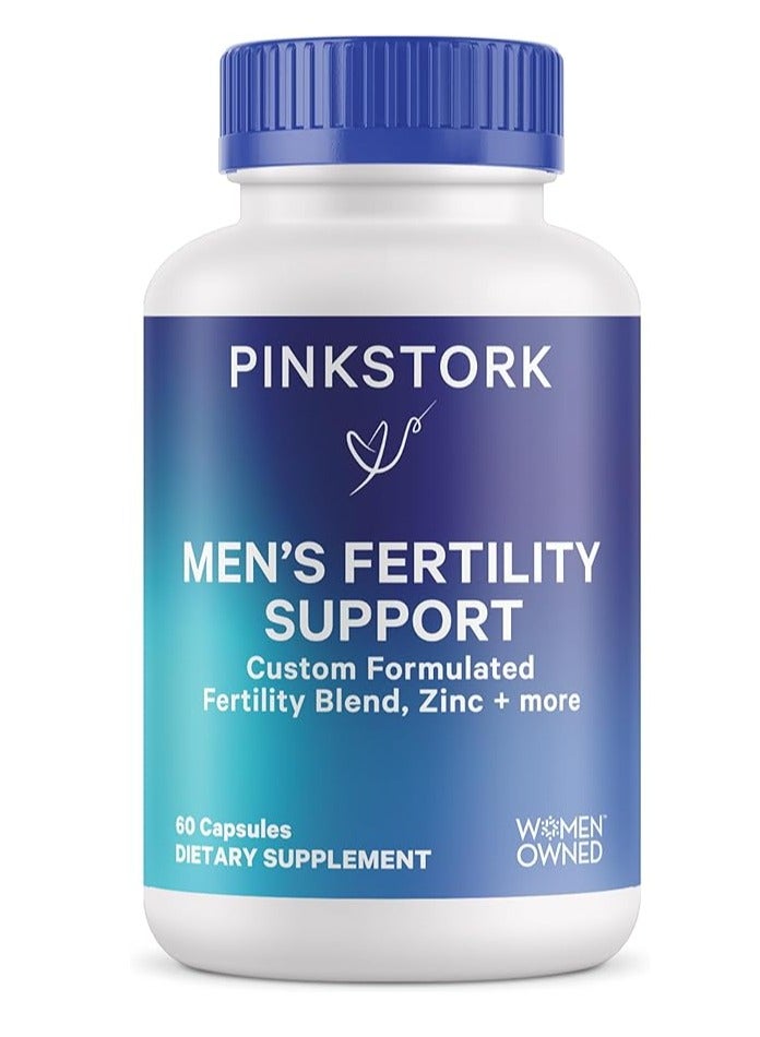 Pink Stork Fertility Supplements for Men Sperm Heath, Drive, Motility - 60 Capsules