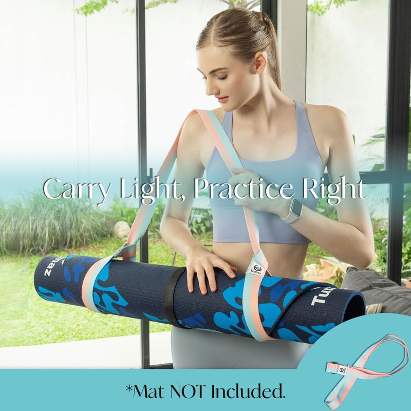 Tumaz Yoga Mat Strap [MAT NOT Included] (2 Sizes) with Extra Thick & Comfy Delicate Texture, Adjustable Yoga Mat Carrier - Image 2