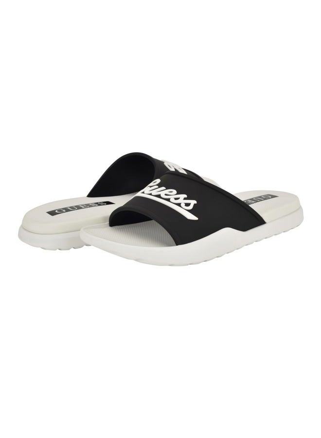 GUESS Men's Molar Slide Sandal, Black/White 003, 41 EU - Image 2