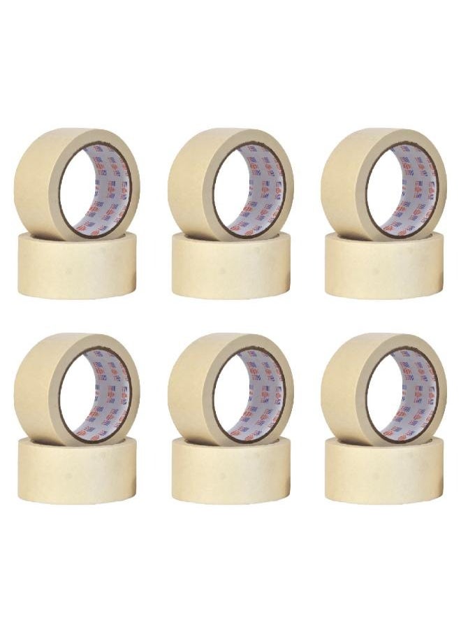 Asmaco Masking Tape Normal Grade - White - 48 Mm x 30 Yards - Set of 06 