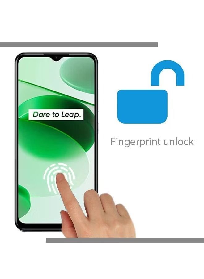 Realme C35 Screensaver Cove Tempered Glass Film Fingerprint HD Transparent Explosion-Proof - Image 3