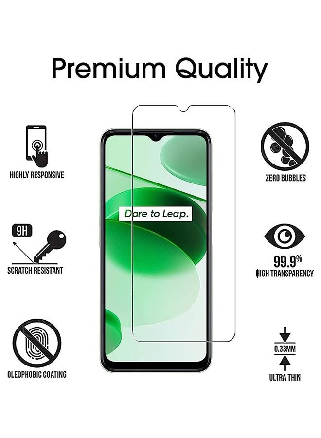 Realme C35 Screensaver Cove Tempered Glass Film Fingerprint HD Transparent Explosion-Proof - Image 2