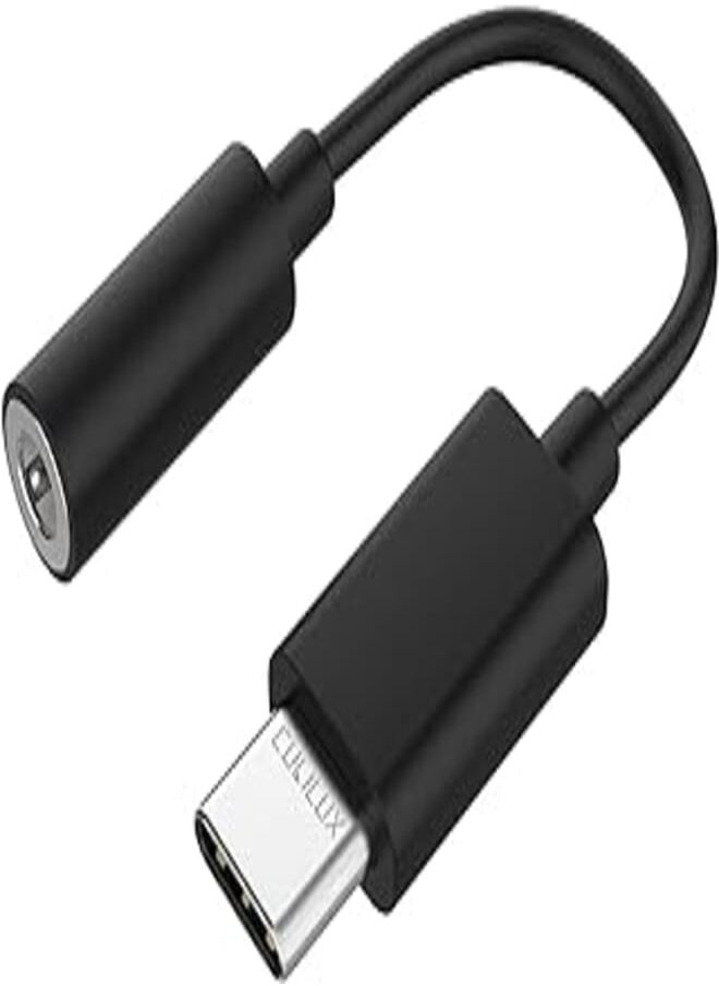 Cubilux - Cubilux Type C to 3.5mm Audio Connector Headphone Adapter Compatible with Samsung S22 Ultra S21/S20 Note 20/10 Tab S8 S7 S6, iPad Pro/Air 5 4/Mini 6, Pixel 6 Pro 5 4 3 XL - Black - Image 1