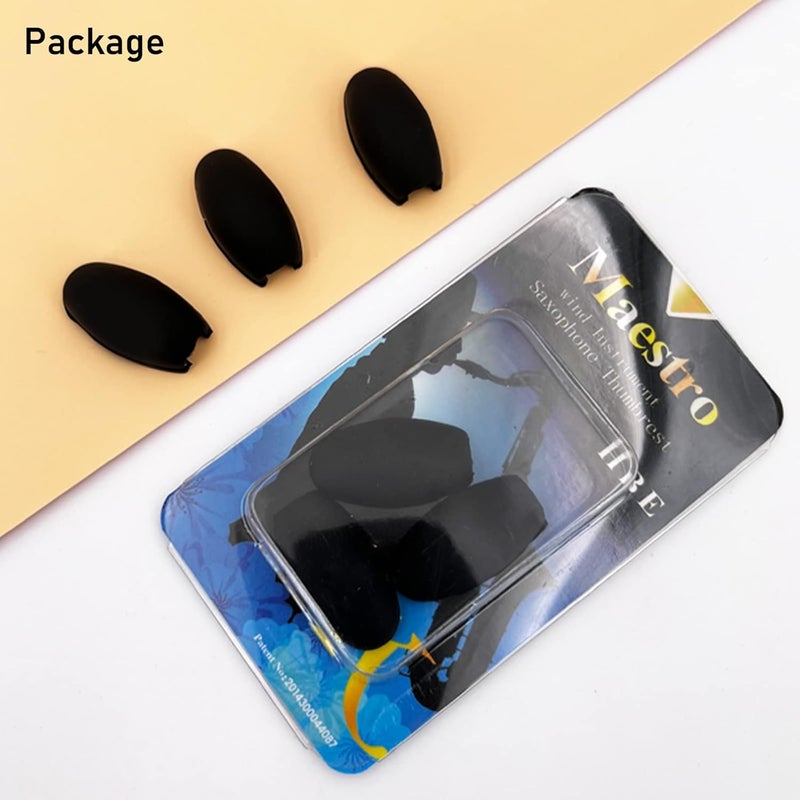 KAIY 3Pcs Saxophone Rubber Thumb Rest, Black Silicone Thumb Rest Palm Key Risers Finger Protector, for Alto Tenor Soprano Sax Key Pad Accessories - Image 5
