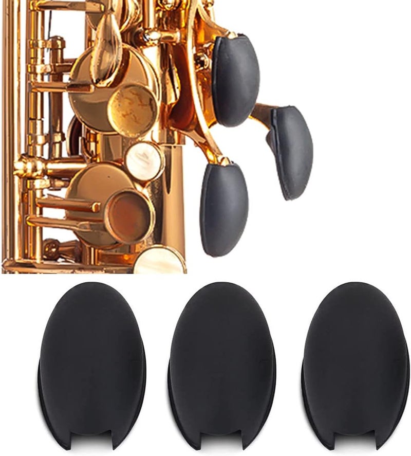 KAIY 3Pcs Saxophone Rubber Thumb Rest, Black Silicone Thumb Rest Palm Key Risers Finger Protector, for Alto Tenor Soprano Sax Key Pad Accessories - Image 1