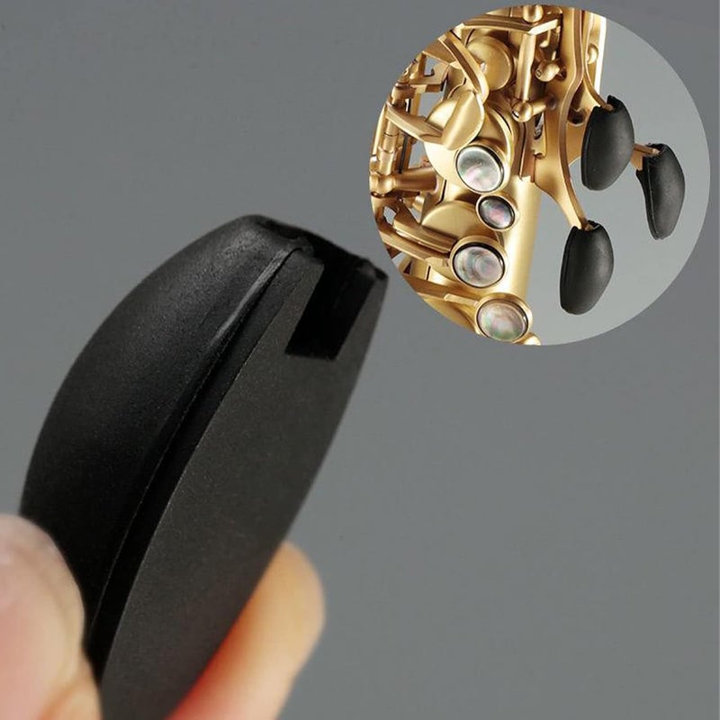 KAIY 3Pcs Saxophone Rubber Thumb Rest, Black Silicone Thumb Rest Palm Key Risers Finger Protector, for Alto Tenor Soprano Sax Key Pad Accessories - Image 3