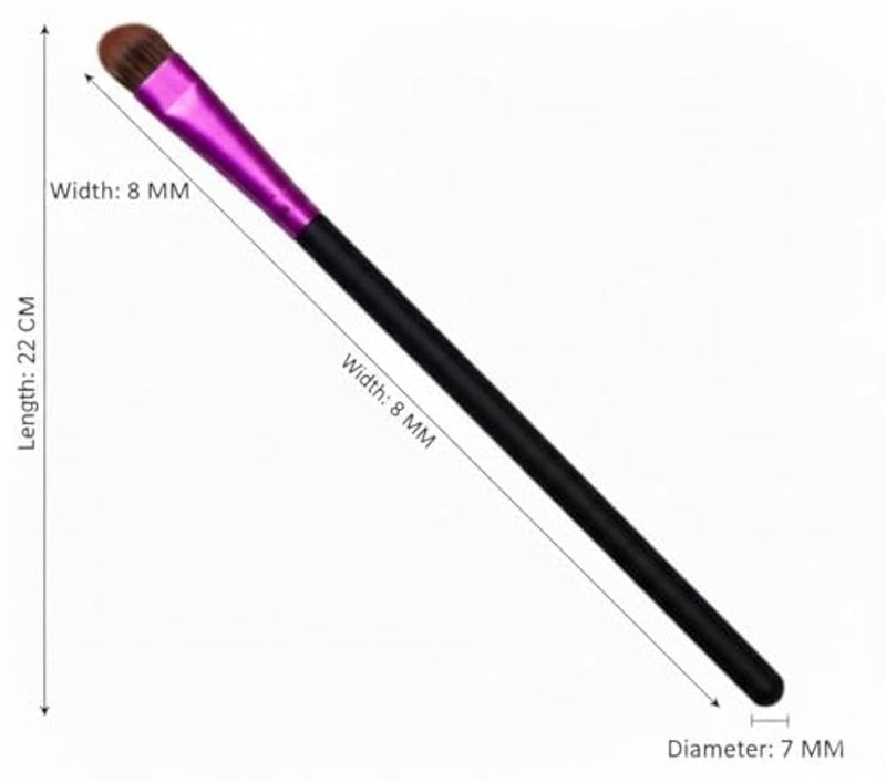 -PURPLE Under-Eye Concealer Brush, Small Flat Angled Synthetic Bristles Flawless Coverage Multitask Brush with Liquid Cream Powder -PURPLR METAL BLACK HAND COLOR - Image 2