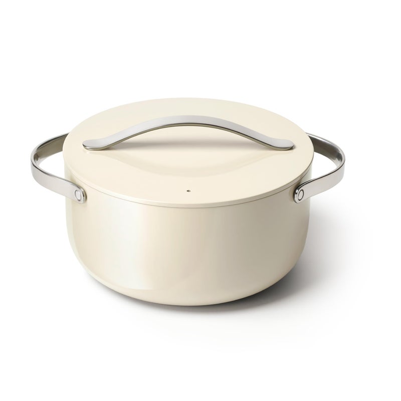 Caraway Dutch Oven Pot with Lid 65 qt 105 NonStick Ceramic Coating Free From Forever Chemicals Oven Safe Stovetop Agnostic Cream