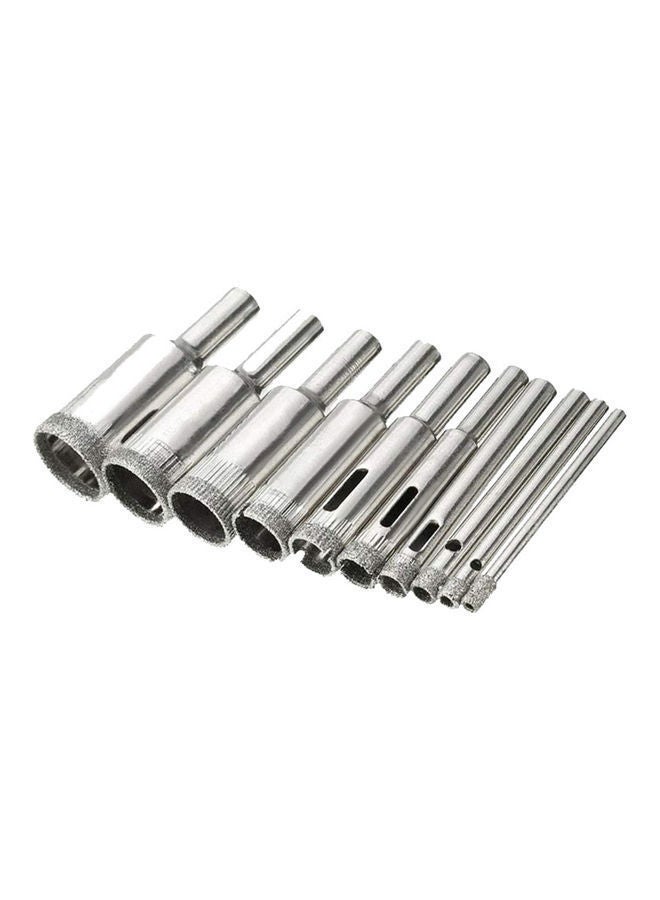 NIBEMINENT 10-Piece Diamond Drill Bit Set Silver  - Image 1