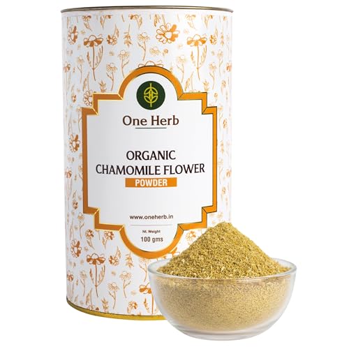 One Herb - Organic Chamomile Flower Powder 100g, Helps Improve Sleep Quality, Boosts Skin and Hair Health, Caffeine Free, Camomile Tea, Chamomile Tea, Herbal Tea - Image 1