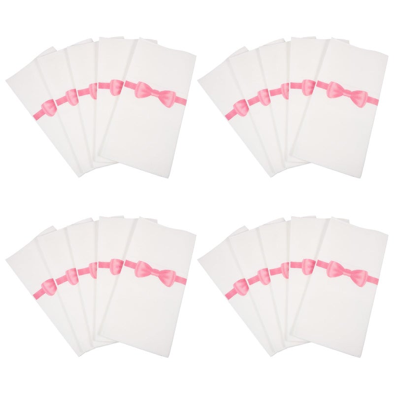 Disposable Bowknot Pocket Napkins 40x40cm Deep Pink 50pcs for Party Restaurant Tableware - Image 2