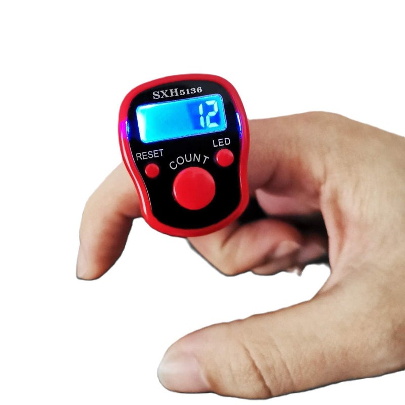 HBD Electronic Digital Tally Finger Counter, God Name Remember Counter, Mantra Jap, Sports Game Cricket Umpire and Various Counting Purpose LED Machine (1 Pc - Multi Color) - Image 3