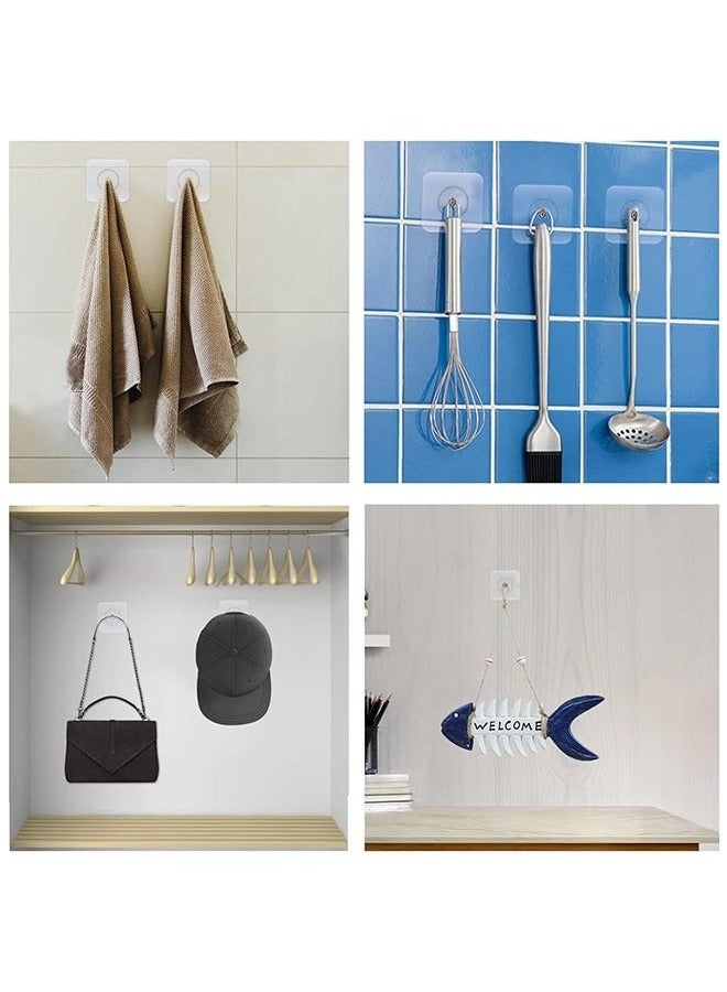 Adhesive Hooks Heavy Duty, Wall Hooks for Hanging,Wall Hangers without Nails,2 in 1 Screw Free Sticker for Wall Mount Shelf,Waterproof Rustproof (16mm)20 PCS  - Image 3