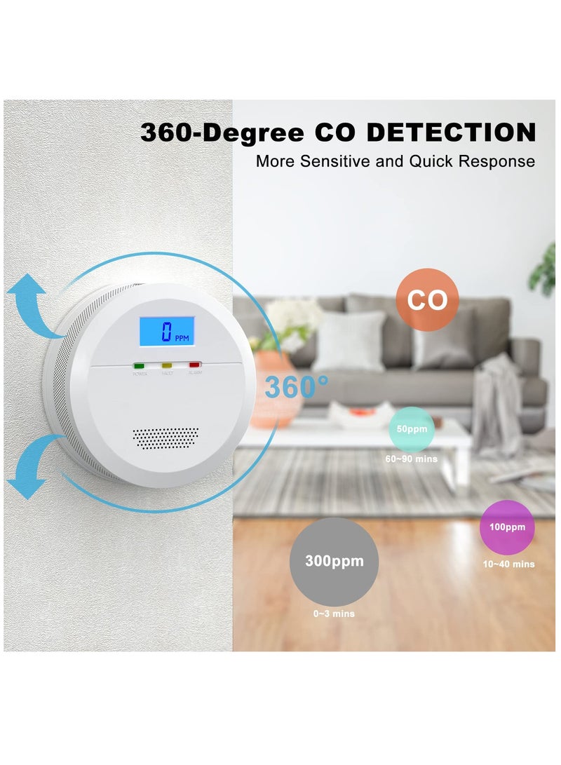 Carbon Monoxide Alarm Detector Detector with LCD Display CO Battery Powered High Decibel for Home Garage Office - Image 3