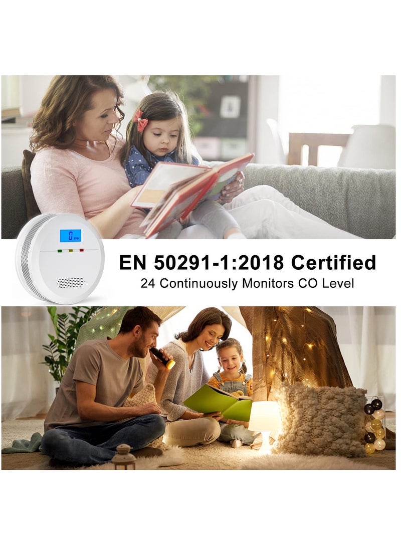 Carbon Monoxide Alarm Detector Detector with LCD Display CO Battery Powered High Decibel for Home Garage Office - Image 4