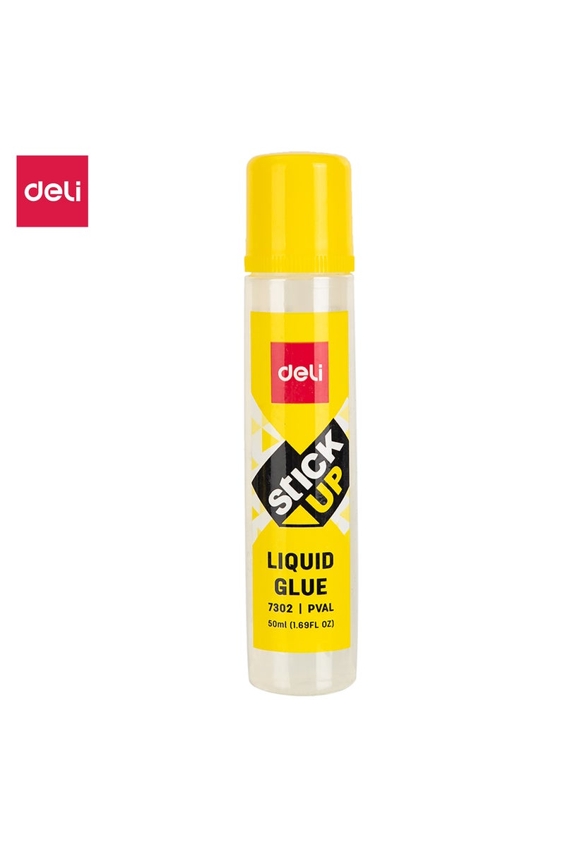 Deli E7302 Liquid Glue 50ml Transparent - ideal for school, office & home use - Image 1