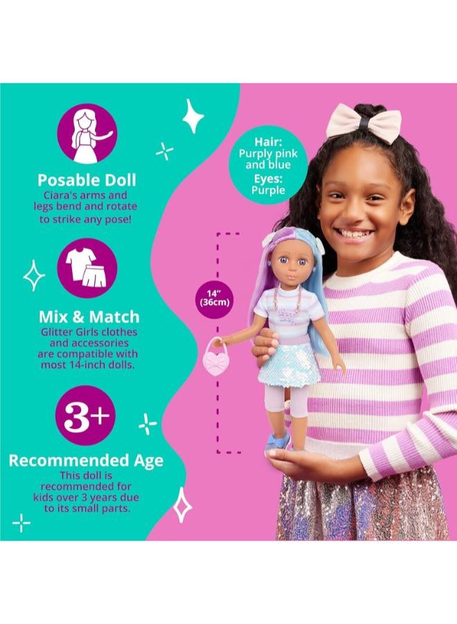 B. Toys 14-inch Fashion Doll Purple Eyes, Blue & Purple Hair - Image 4