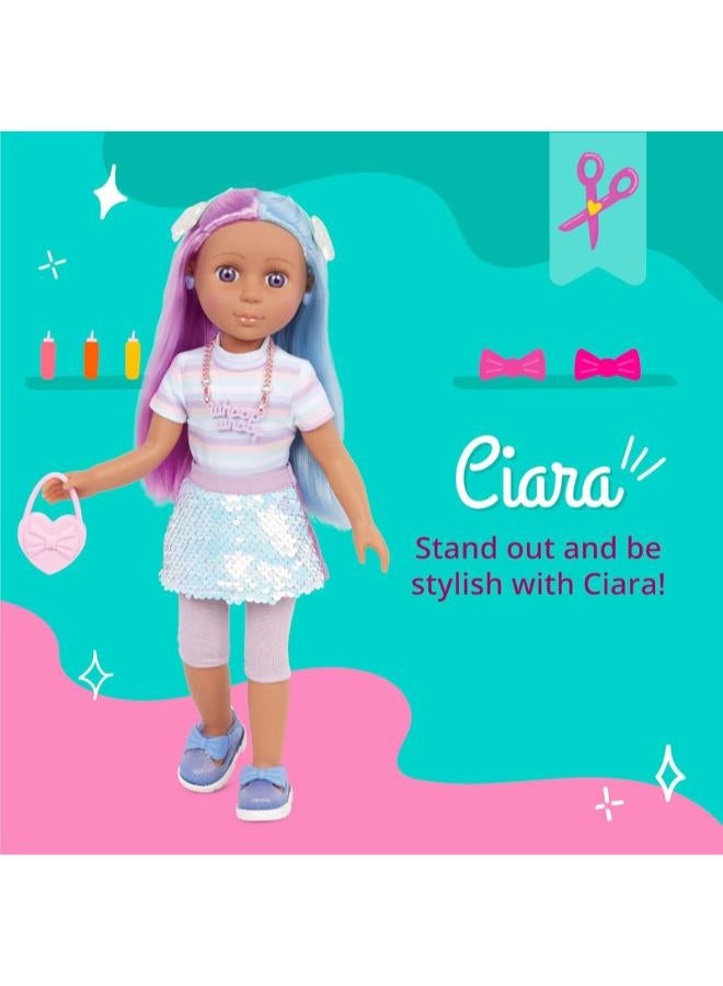 B. Toys 14-inch Fashion Doll Purple Eyes, Blue & Purple Hair - Image 2