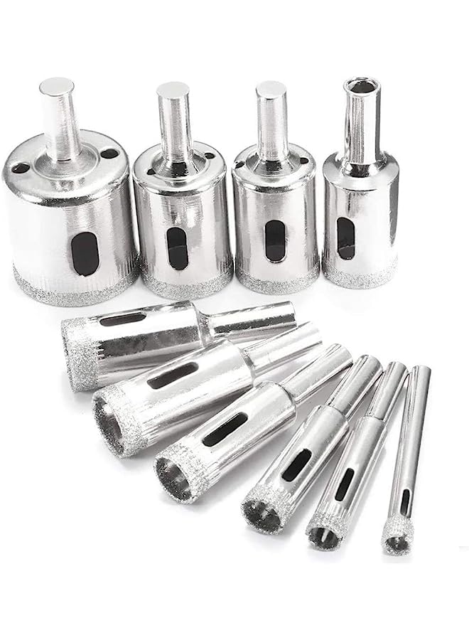 erorex Pack Diamond Drill Bit Set Glass Hole Saw Diamond Drill Bit Hollow Core Drill Bit Set for Diamond Coating, Carbon Steel for Glass Ceramics Porcelain Ceramic Tile Marble 6mm to 50mm - Image 1