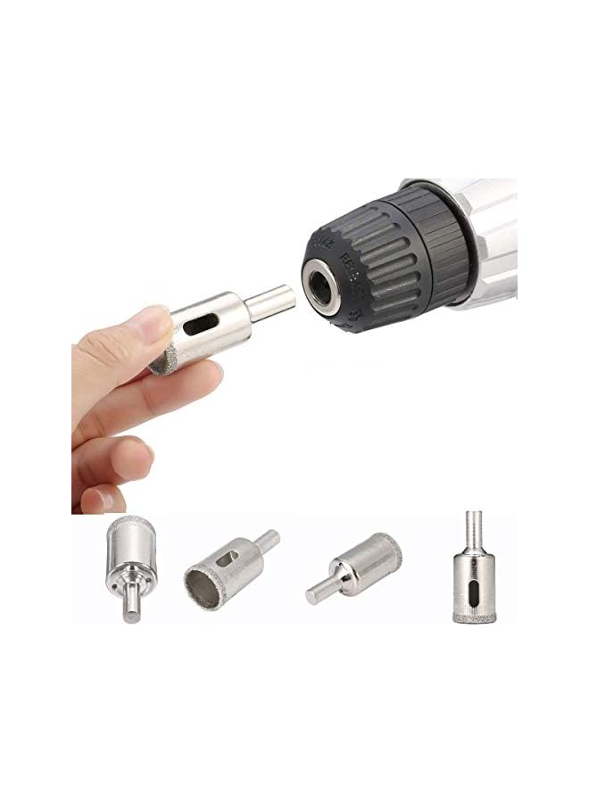 erorex Pack Diamond Drill Bit Set Glass Hole Saw Diamond Drill Bit Hollow Core Drill Bit Set for Diamond Coating, Carbon Steel for Glass Ceramics Porcelain Ceramic Tile Marble 6mm to 50mm - Image 3