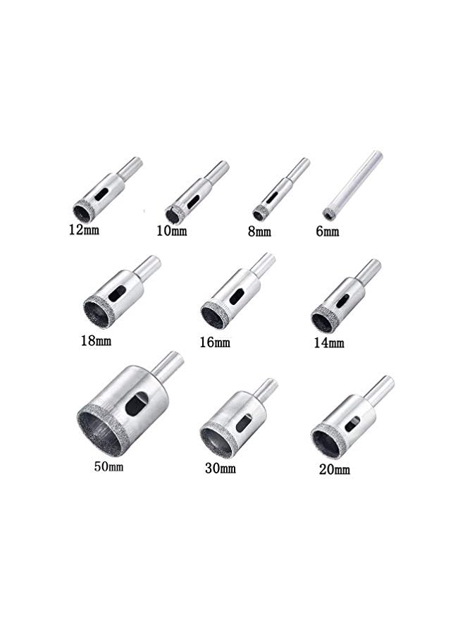 erorex Pack Diamond Drill Bit Set Glass Hole Saw Diamond Drill Bit Hollow Core Drill Bit Set for Diamond Coating, Carbon Steel for Glass Ceramics Porcelain Ceramic Tile Marble 6mm to 50mm - Image 2