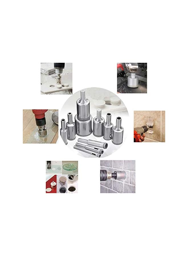 erorex Pack Diamond Drill Bit Set Glass Hole Saw Diamond Drill Bit Hollow Core Drill Bit Set for Diamond Coating, Carbon Steel for Glass Ceramics Porcelain Ceramic Tile Marble 6mm to 50mm - Image 5