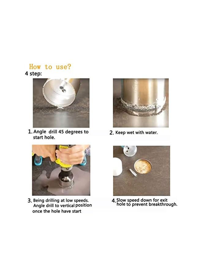 erorex Pack Diamond Drill Bit Set Glass Hole Saw Diamond Drill Bit Hollow Core Drill Bit Set for Diamond Coating, Carbon Steel for Glass Ceramics Porcelain Ceramic Tile Marble 6mm to 50mm - Image 4