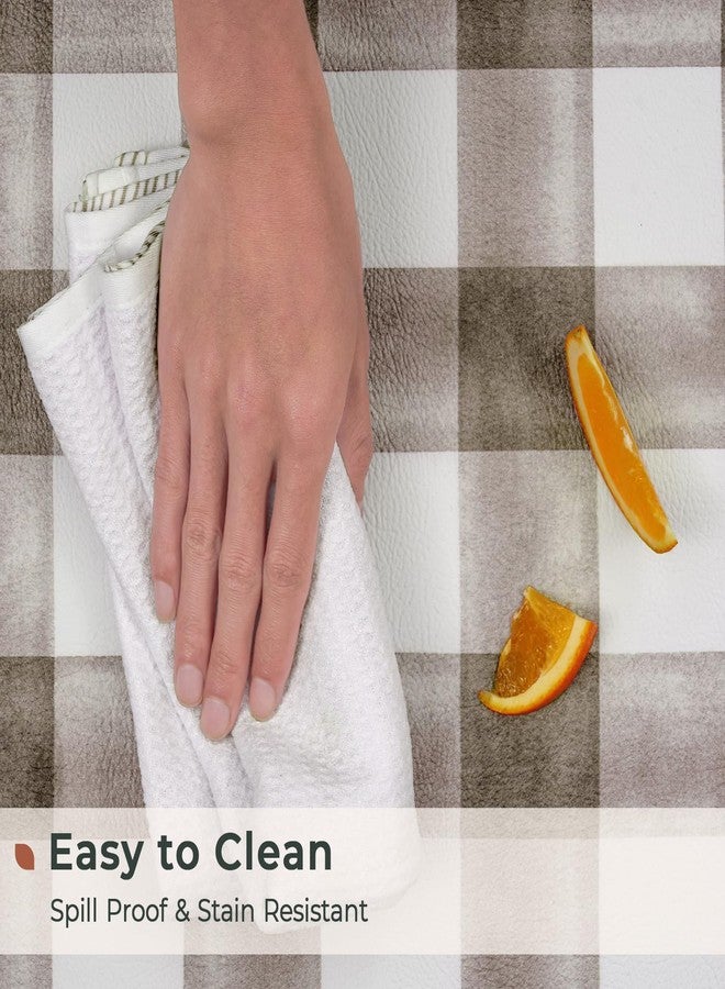 FRESHMINT Modern Farmhouse Plaid 2 Piece Set Kitchen Mats for Floor Anti Fatigue Waterproof & Non-Skid Kitchen Rugs Cushioned Kitchen Mat for Standing Washable Comfort Desk Kitchen Runners - Image 5