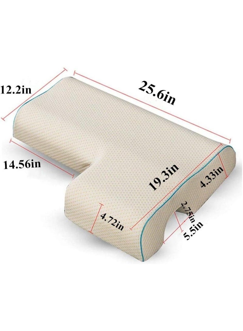 سوفت تاتش وسادة احتضان للأزواج من إسفنج الذاكرة، وسادة احتضان مقوسة مع وسادة يد مضادة للضغط من إسفنج الذاكرة بطيء الارتداد - Image 2