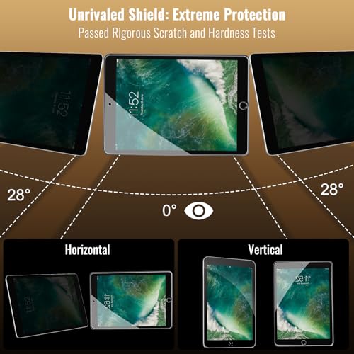 avakot Privacy Screen Protector for iPad 6th Generation 9.7 Inch, Private Tempered Glass Film for iPad 5th Gen 9.7", Private Touch Sensitive Screen Protector for i Pad Air 2/Air 1/Pro 9.7, 1 Pack - Image 4