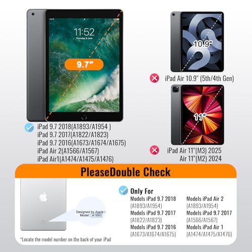 avakot Privacy Screen Protector for iPad 6th Generation 9.7 Inch, Private Tempered Glass Film for iPad 5th Gen 9.7", Private Touch Sensitive Screen Protector for i Pad Air 2/Air 1/Pro 9.7, 1 Pack - Image 2