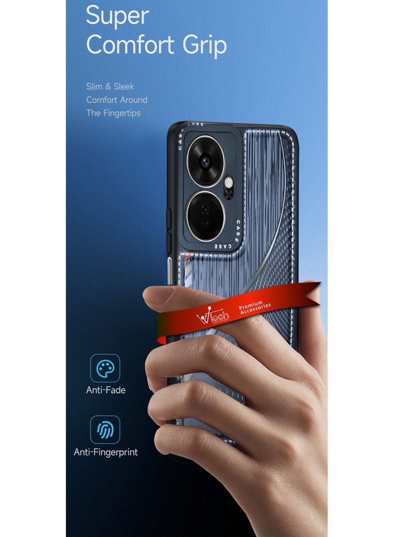 Wtech Silicone Wooden And Carbon Fiber Texture Protective Case Cover For Itel P55+ / P55 Plus 4G 2024 Black/Grey - Image 2