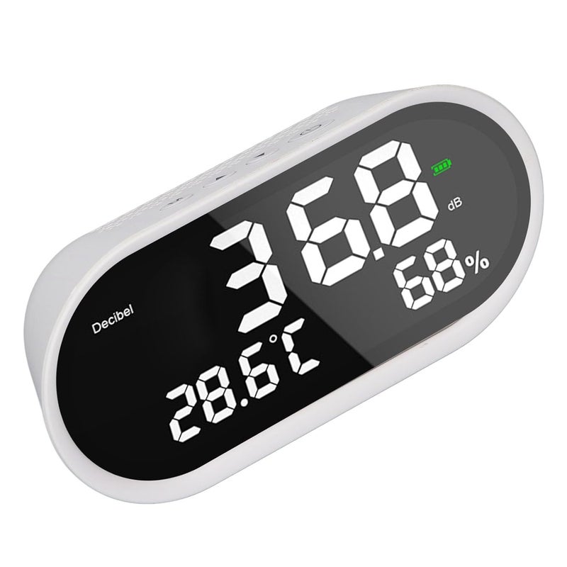 Digital Decibel Meter with Temperature Humidity LCD Display 30 130dB Rechargeable - Image 4