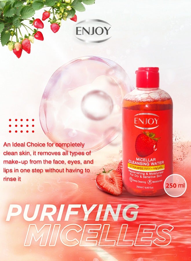 Enjoy Facial Micellar Water with Strawberry 250 ml – Gentle & Refreshing Cleanser - Image 2