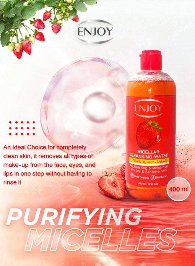 Enjoy Facial Micellar Water with Strawberry 250 ml – Gentle & Refreshing Cleanser - Image 3