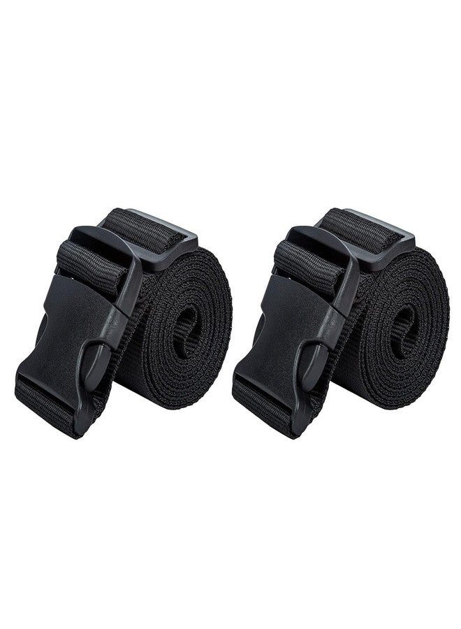 SOCHEP Utility Strap Belt with Quick-Release Buckle Adjustable, for Luggage Bags, Traveling, Bikes, Cars, Outing, Black, 2-Pack - Image 1