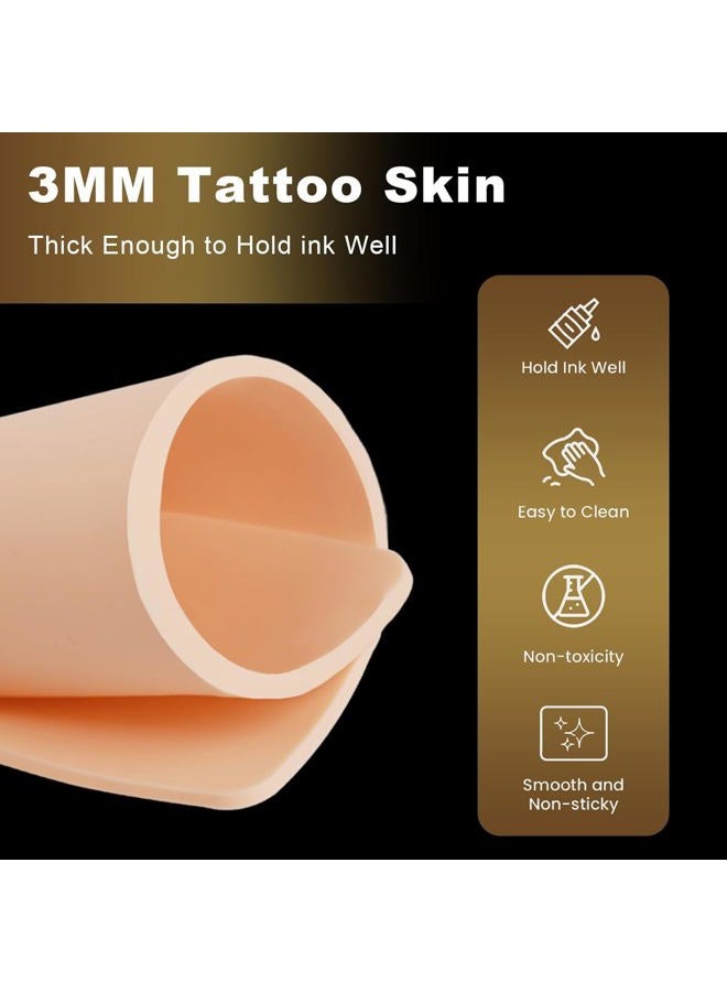 Jconly 3MM Fake Skin with Transfer Paper - Jconly 35pcs Fake Skin Transfer Paper Kit,5Pcs Tattoo Thick Practice Skin with 30Pcs Tattoo Paper Stencil Paper - Image 2