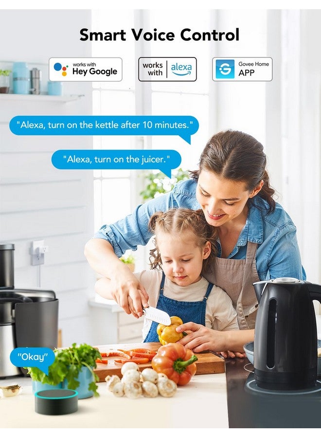 Govee Dual Smart Plug 2 Pack, 15A WiFi Bluetooth Outlet, Work with Alexa and Google Assistant, 2-in-1 Compact Design, Govee Home App Control Remotely with No Hub Required, Timer, FCC and ETL Certified - Image 2