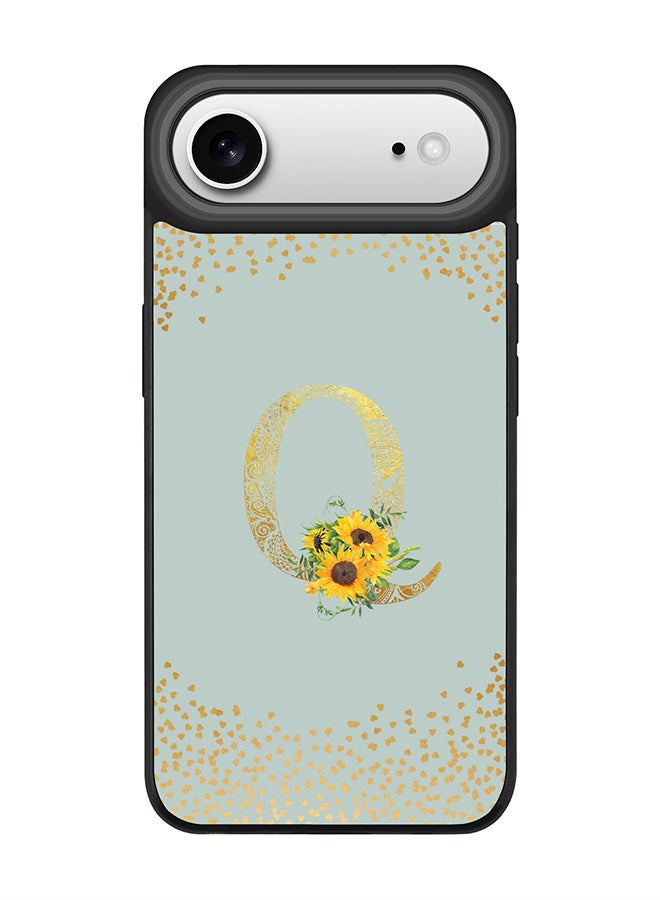 Stylizedd iPhone Air Case, [Compatible with MagSafe] Slim Magnetic cover Phone Case iPhone Air -Custom Floral Monogram - Q  (Light Grey ) - Image 1