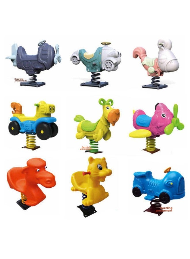 Manufacturers Spring Rocking Music. Cartoon Animal Rocking Horse Seesaw. Square Community Kindergarten Kidsren Rocking Horse-Color:Bear Rocking Horse Rocking 85*50*75CM