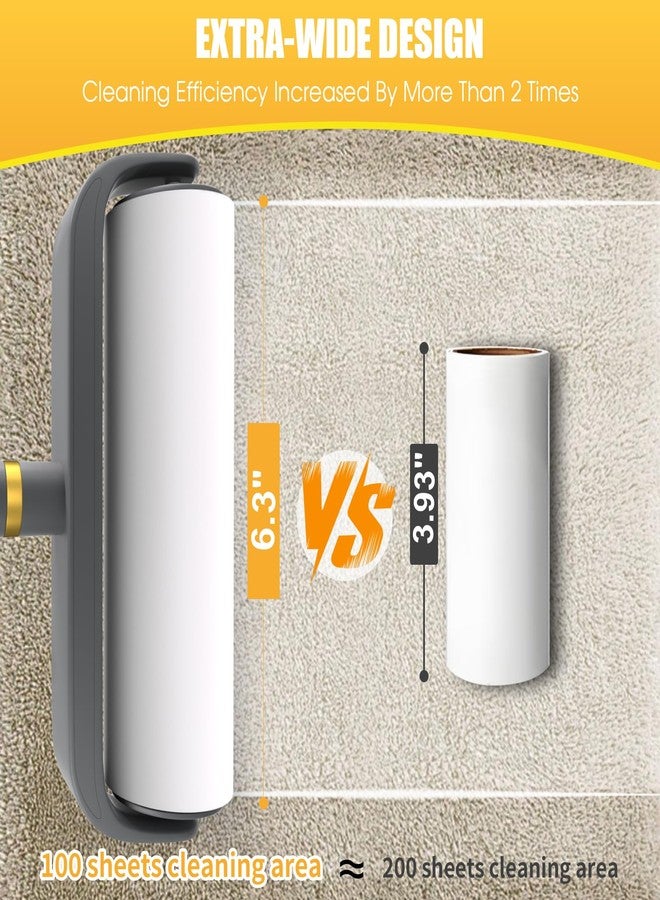Dymoll 6.3" Large Surface Lint Roller Refills, Extra Sticky Roller for Clothing, Pet Hair, Furniture Cleaning, 6 Refills Total 600 Sheets - Image 2