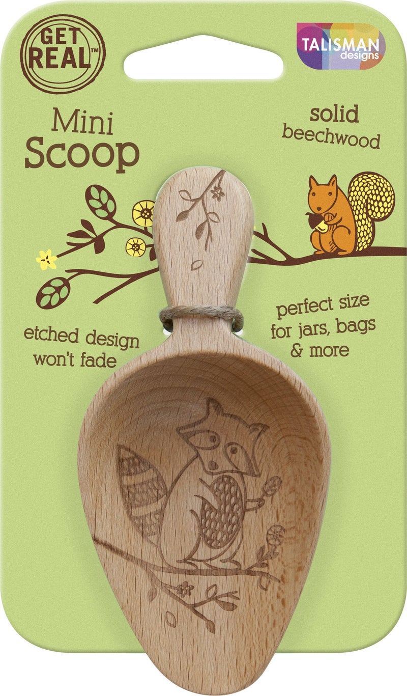 Talisman Designs Laser Etched Beechwood Mini Scoop | Woodland Design | Measuring Spoon | Cute & Functional Kitchen Tool | Small Wooden Scoop Spoon | Use for Coffee, Sugar & Grains - Image 3