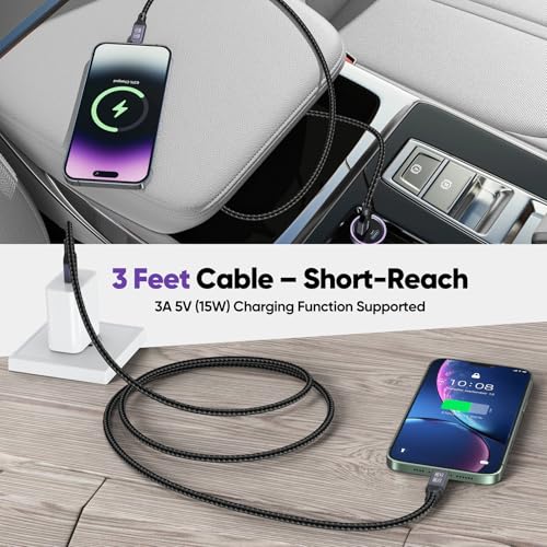 DteeDck Android Auto USB Cable 3FT, Car CarPlay Cord, USB Type C 3.2 Gen2 10Gbps Data Transfer, A-C 15W Fast Charging Replacement for iPhone 17/16/15 Google Pixel 9/8/7 Galaxy Series and More - Image 5
