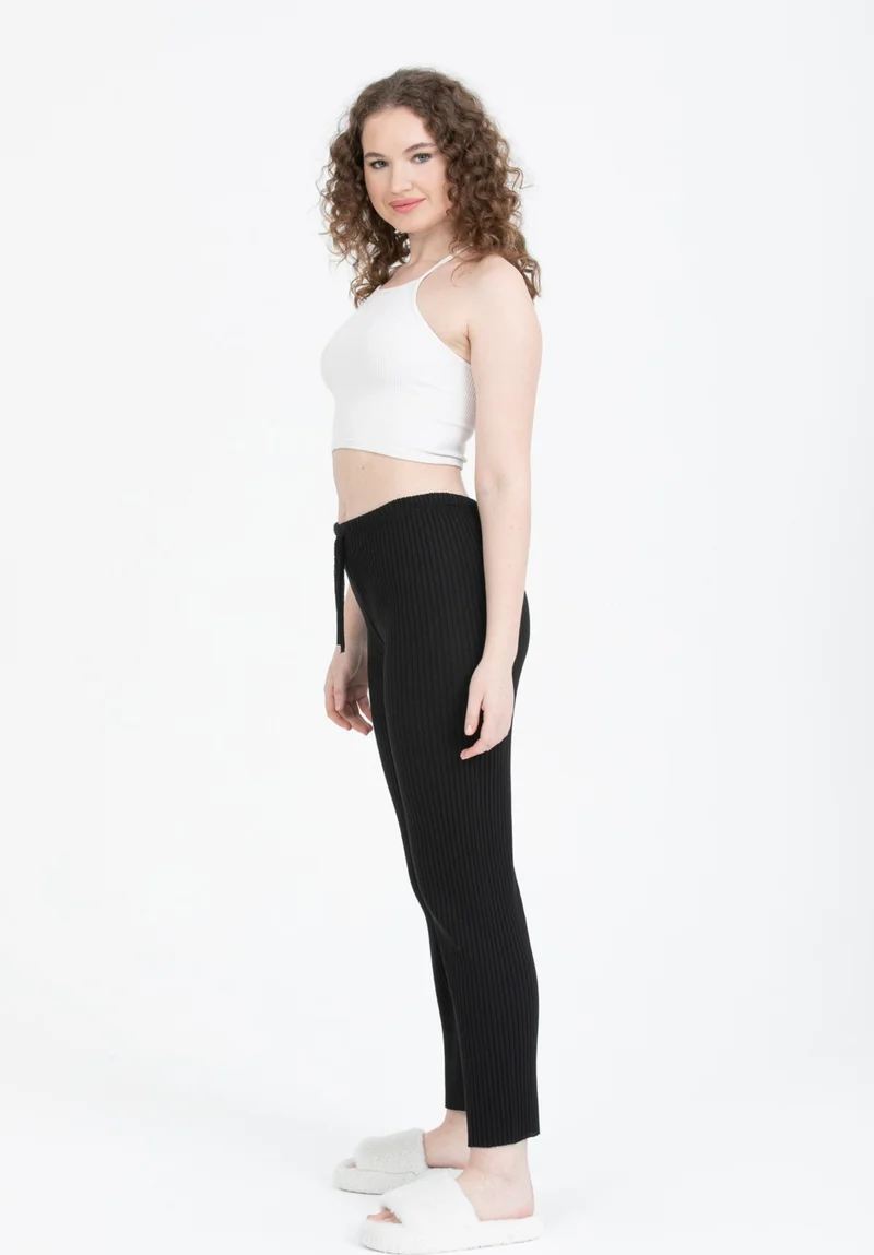 بلونس Ribbed Women's Sports Trousers with Elastic Waist