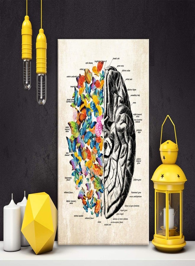 Hijie Anatomy Brain Canvas Wall Art for Doctor Office Decor, Gift for Medical School Graduation, Social Worker Graduation Gift, Occupational Therapist Gift, Psychological Doctor Gift Size 11.5 " X 15 " - Image 4
