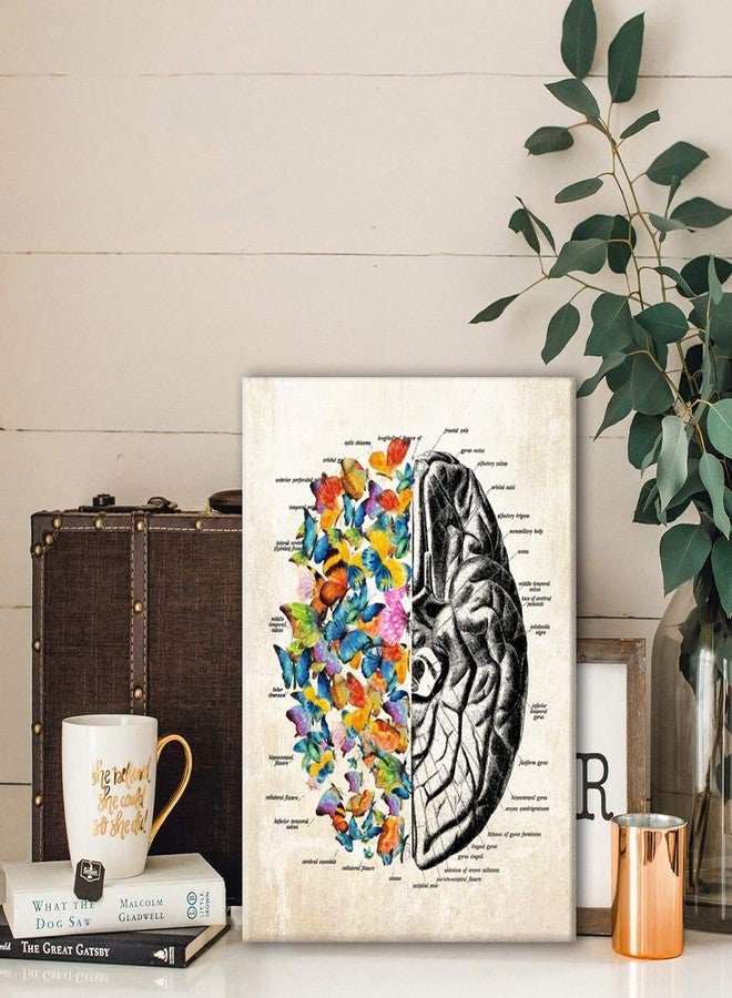 Hijie Anatomy Brain Canvas Wall Art for Doctor Office Decor, Gift for Medical School Graduation, Social Worker Graduation Gift, Occupational Therapist Gift, Psychological Doctor Gift Size 11.5 " X 15 " - Image 5