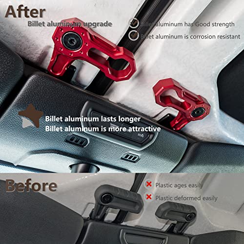 Opall Billet Aluminum Freedom Panel Latch Hardtop Roof Removal Switch Handle Compatible with Jeep Wrangler JL 2018-2025 and Gladiator JT Acessories Red (Set of 6 Locks) - Image 3