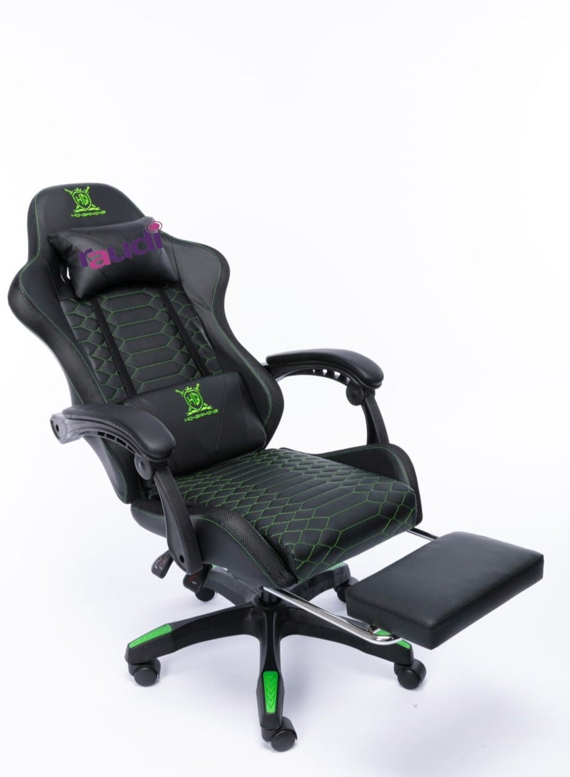 Raudi Gaming Chair with side RPG lighting Reclining , Black - Image 5