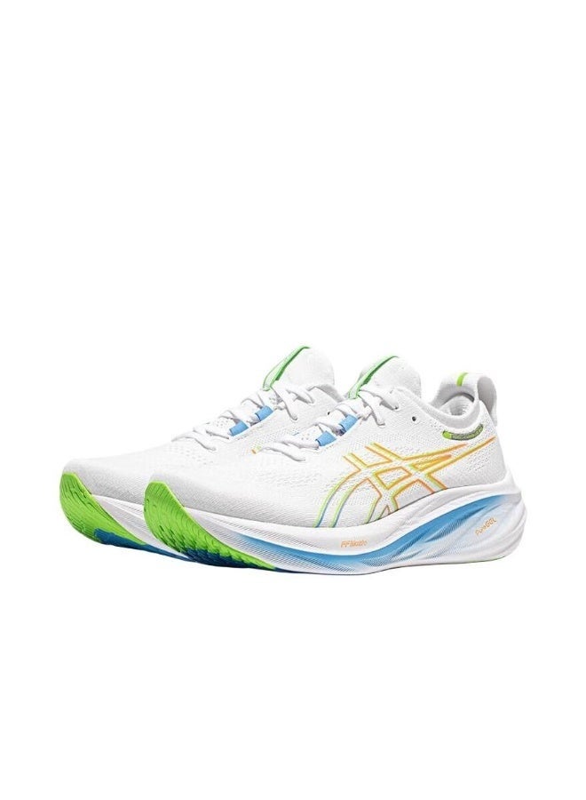 أونيتسوكا تايجر حذاء جري خارجي للرجال والنساء Gel-Nimbus 26 من  أبيض/أصفر/أزرق - Image 2