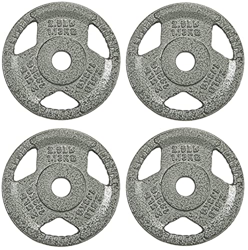 Fitvids Cast Iron Plate Weight Plate for Strength Training and Weightlifting, 1-Inch Center, 2.5LB (Set of 4) - Image 1